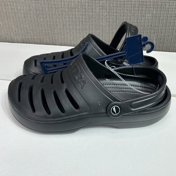 Nautica Mens River Edge Black Slip-On Clogs Size 10 - Picture 2 of 8